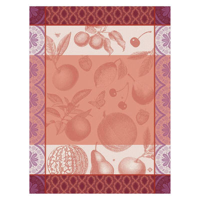 Le Jacquard Francais Arrière-Pays Tea Towel, 24 x 31-in, Pink - Kitchen Universe