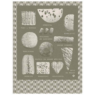 Le Jacquard Francais Fromages Tea Towel, 24 x 31-in, Green - Kitchen Universe