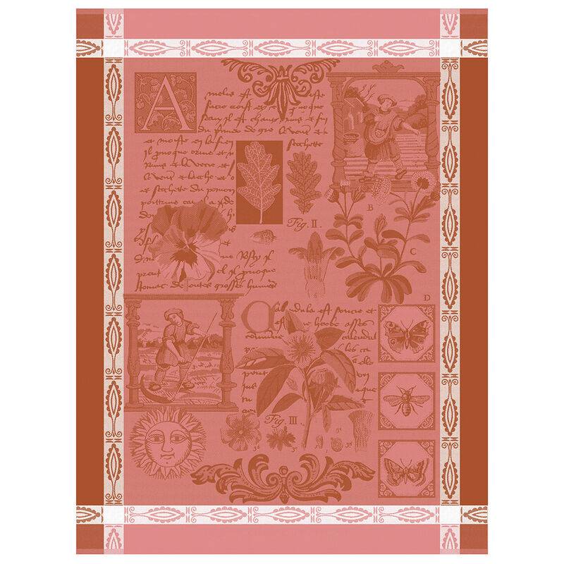 Le Jacquard Francais Herbier Tea Towel, 24 x 31-in, Pink - Kitchen Universe