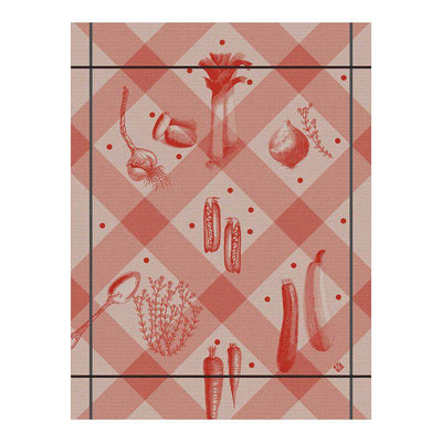 Le Jacquard Francais Légumes Au Jardin Tea Towel, 24 x 31-in, Red - Kitchen Universe