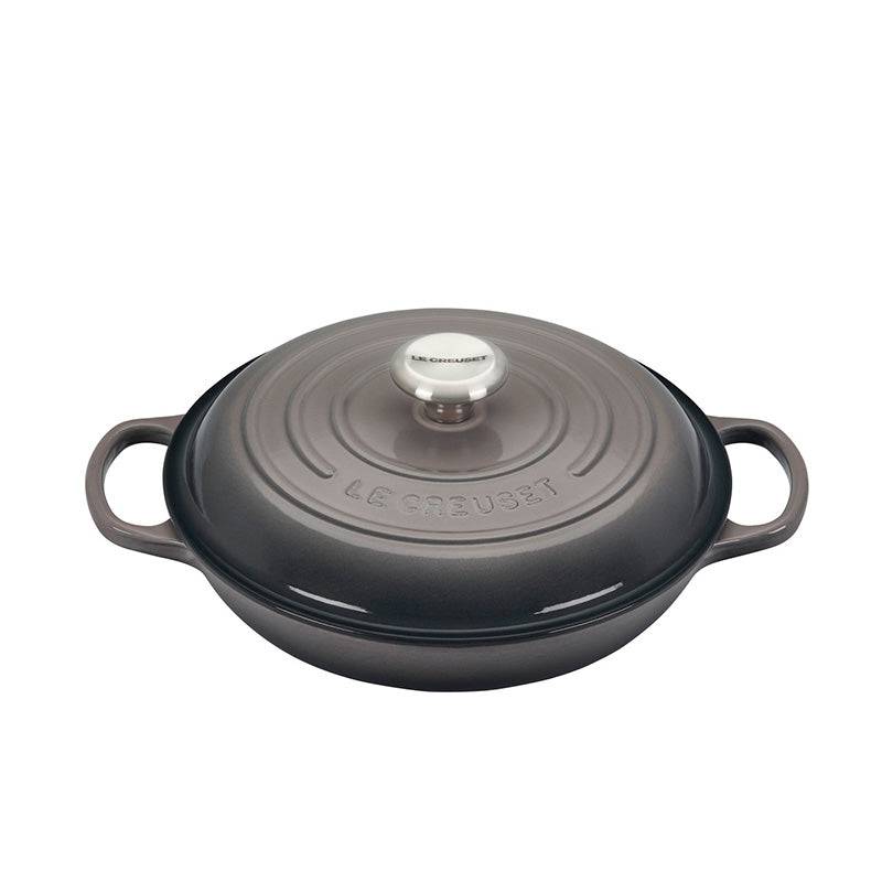 Le Creuset Signature Enameled Cast Iron Round Braiser, 3.5 qt, Oyster - Kitchen Universe